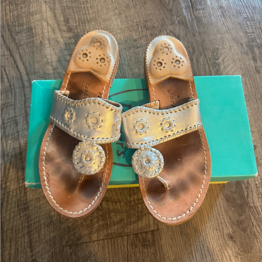Jack Rogers Gold and Tan Sandals